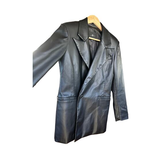 7 FOR ALL MANKIND Women's Black Faux Leather Jacket - Picture 4 of 8